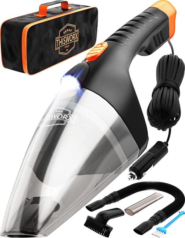 Photo 1 of ThisWorx Car Vacuum Cleaner 2.0 - Upgraded w/ LED Light, Double HEPA Filter, 110W High Suction Power
