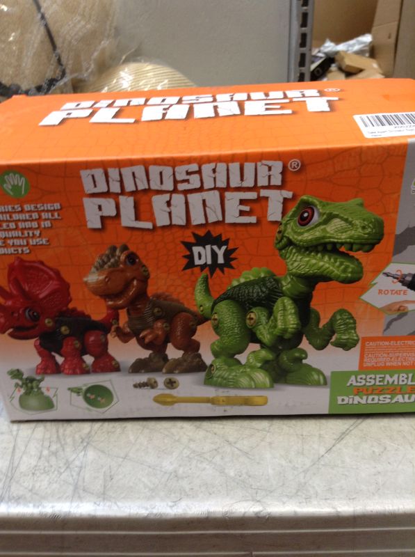 Photo 3 of Dinosaur Toys for Kids 3-5 5-7, Take Apart Dinosaur Toys Egg with Electric Drill, STEM Learning Toys for Baby Boy Girl Birthday Present Gift Decorations --FACTORY SEALED ---
