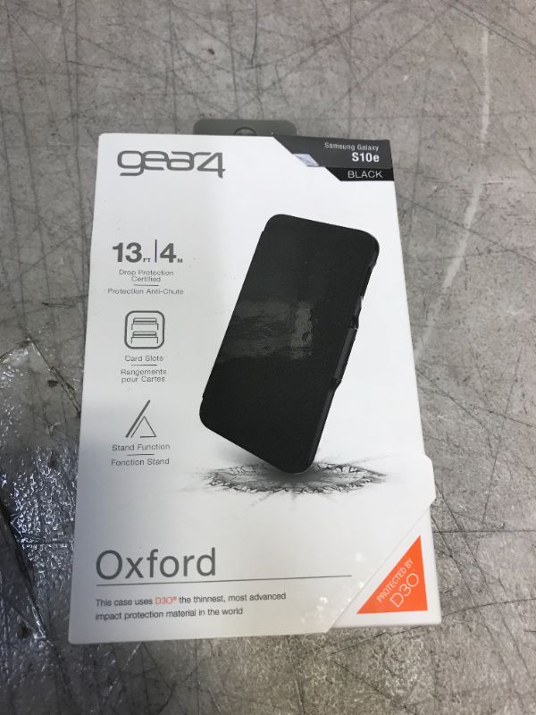 Photo 2 of Gear4 Oxford Series Hybrid Folio Case for Samsung Galaxy S10e - Black