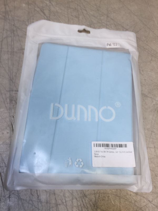 Photo 2 of DUNNO iPad 9th 8th 7th Generation Case, iPad 10.2 2021/2020/2019 Case, Ultra-Slim Protective Case Cover with Pencil Holder, Auto Sleep/Wake Function, Matte Soft Back Cover (Ice Blue)
