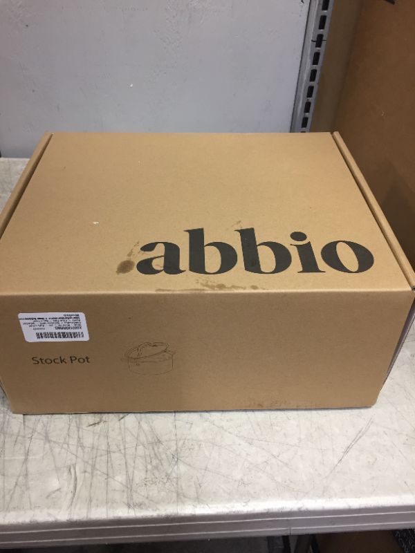 Photo 1 of Abbio Stock Pan + Lid, 6-Quart Capacity, 9.5” Diameter, Stainless Steel, Fully Clad Cookware, Induction Ready Pot, Oven & Dishwasher Safe, PFOA Free, Non Toxic, Stay Cool Handle --FACTORY SEALED --
