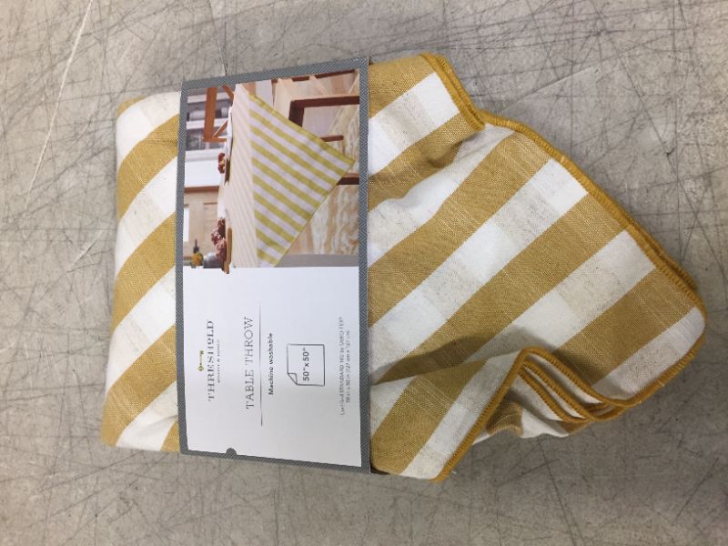 Photo 2 of 50 Cotton Gingham Check Table Throw Yellow - Threshold