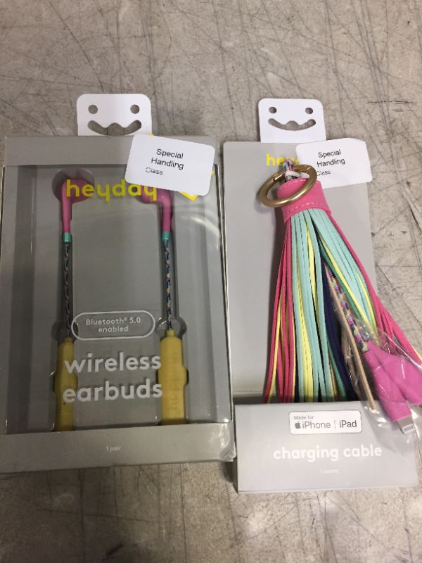 Photo 1 of WIRELESS EARBUNDS AND CHARGING CABLE BUNDLE --SOLD AS IS --