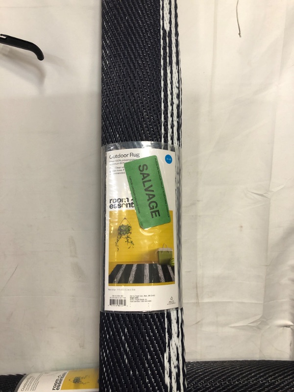 Photo 1 of 4' X 6' Outdoor Rug Dark Navy Stripe - Room Essentials™
