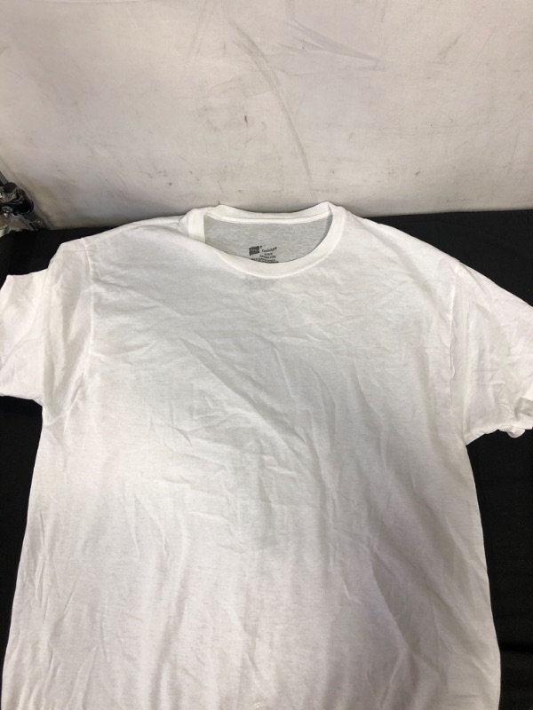 Photo 1 of 10 PACK Hanes® Men's Crew Neck T-Shirt With Fresh IQ - White SIZE M

