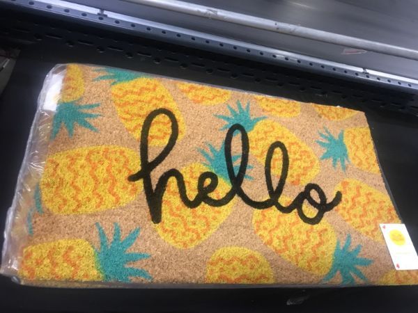 Photo 2 of 16x26in Hello Pineapples Doormat Yellow - Sun Squad