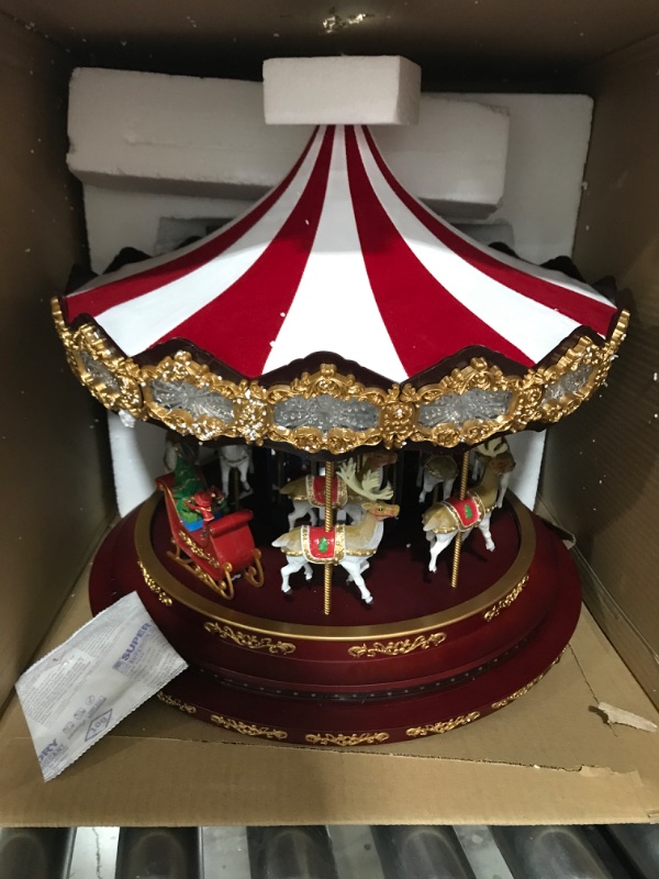 Photo 2 of Deluxe Christmas Carousel Animated Tabletop Decor