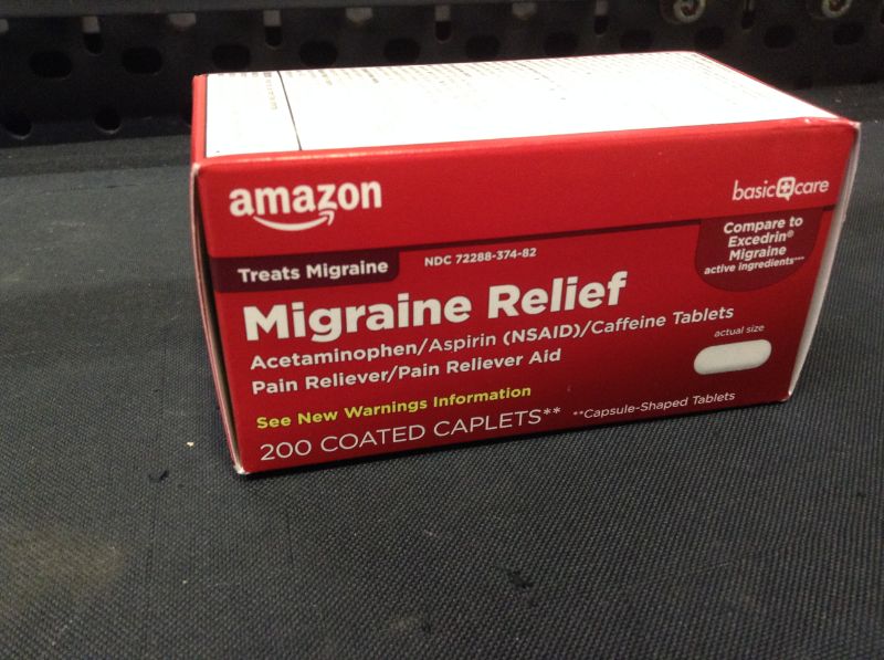 Photo 2 of Amazon Basic Care Migraine Formula Caplets--exp date 04-2023