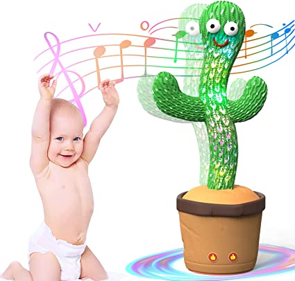 Photo 1 of Dancing Cactus, Talking Cactus Toy, Baby Toys for Boys and Girls, Cactus Repeats and Record What You say, Colorful Glowing Mimicking Singing Cactus with Multiple Hit Songs, Gift for Kids
