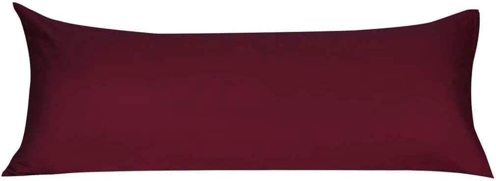 Photo 1 of Body Pillowcase 20x72 Pillow Cover 100% Egyptian Cotton Wine Solid Set of 1 Body Pillow Case Zipper Closer Luxury- 550 Thread Count Body Pillowcases 20x72 (Body Pillowcase 20x72, Wine)
