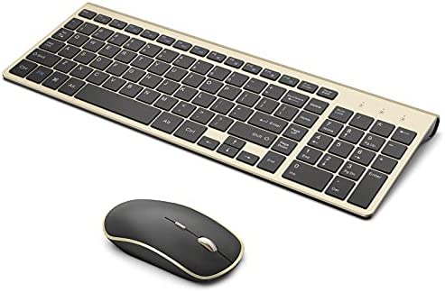 Photo 1 of Wireless Keyboard Mouse Combo, J JOYACCESS 2.4G Thin Wireless Computer Keyboard and Mouse, Ergonomic,Compact, Full Size Perfect for Computer, Windows,Desktop, PC, Laptop (Black Gold)
