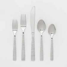 Photo 1 of 20pc Stainless Steel Striped Silverware Set - Room Essentials™

