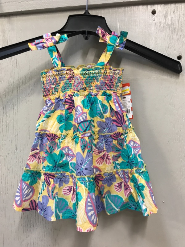 Photo 2 of 18m-Toddler Girls' Floral Smocked Tank Dress - Cat & Jack™ Light Mustard

