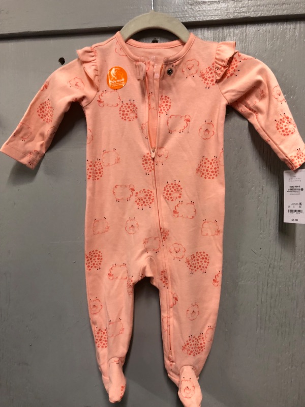 Photo 2 of Carter's Just One You® Baby Girls' Sheep Footed Pajamas - Size 6M