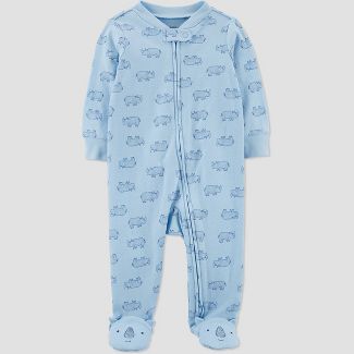 Photo 1 of Carter's Just One You® Baby Boys' Rhino Footed Pajamas - Blue---Size NB