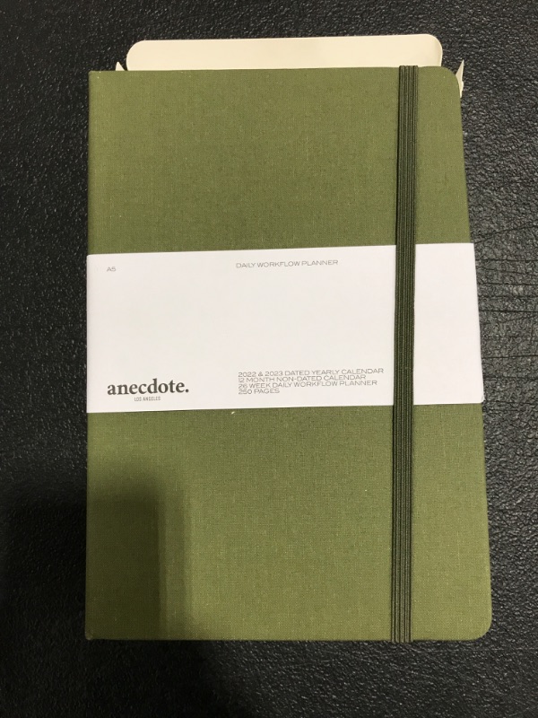 Photo 1 of Anecdote Day Planner 2023. A Daily, Weekly and Monthly Planner 2023. Achieve Your Goals With This Weekly Planner, A5 size, Hardcover Agenda. Start Anytime. 2023 Weekly Planner. – Olive Green A5 (5.8'' x 8.3'') Olive Green