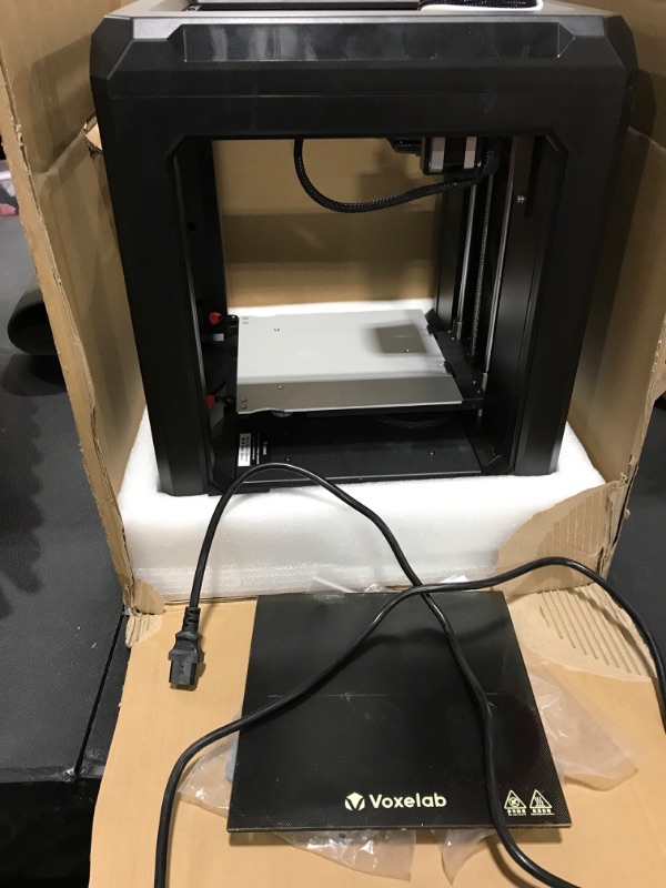 Photo 2 of Voxelab Aries 3D Pinter, Dual Z-axis Rails & Fully Assembled Semi-auto Leveling FDM Printer with Filament Sensor, Carborundum Glass Platform, Printing Size 200 x200 x 200 mm 