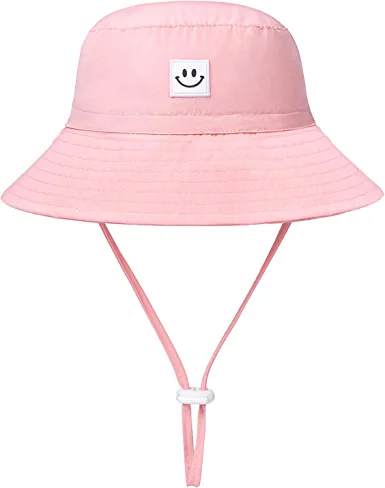 Photo 1 of Baby Sun Hat Smile Face Toddler UPF 50+ Sun Protective Bucket hat Nice Beach hat for Baby Girl boy Adjustable Cap
