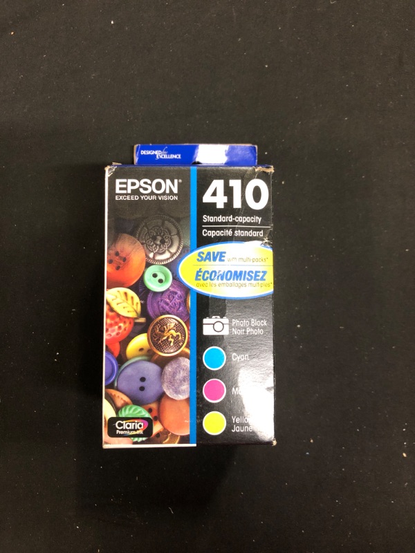 Photo 2 of Epson T410 Cyan/Magenta/Yellow/Photo Black Standard Yield Ink Cartridge, 4/Pack (T410520S)----SEALED