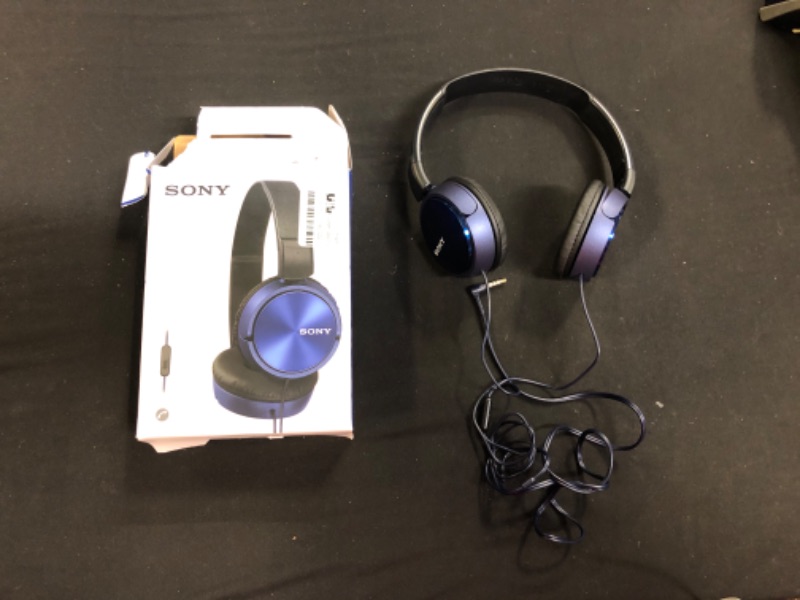 Photo 2 of Sony MDR-ZX310AP ZX Series Stereo Headset (Blue)-----UNABLE TO TEST