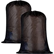 Photo 1 of 2 Pack Large Heavy Duty Mesh Laundry Bags-24 x 36 inches,Dirty Clothes Wash Bag,Durable Drawstring Bag with Black Mesh Material,Ideal Machine Washable Laundry Bag for College, Dorm, Apartment(2 PIECES)
