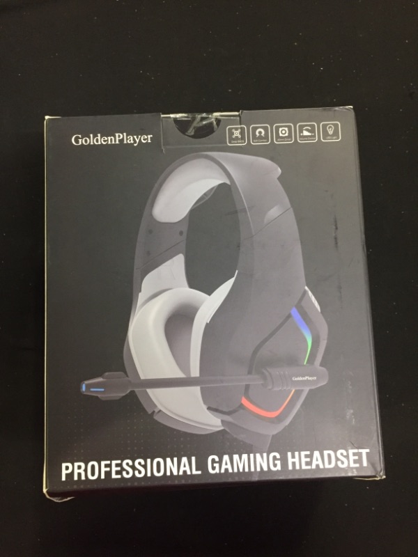 Photo 2 of GoldenPlayer LED Gaming Headset with Mic ---FACTORY SEALED