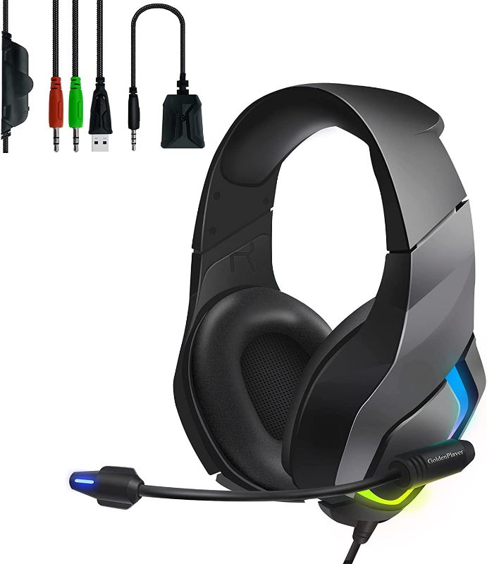 Photo 1 of GoldenPlayer LED Gaming Headset with Mic ---FACTORY SEALED