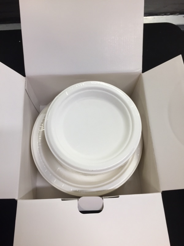 Photo 2 of 100 Piece Compostable Paper Plates, Disposable Biodegradable 7inch Plates 9inch Plates