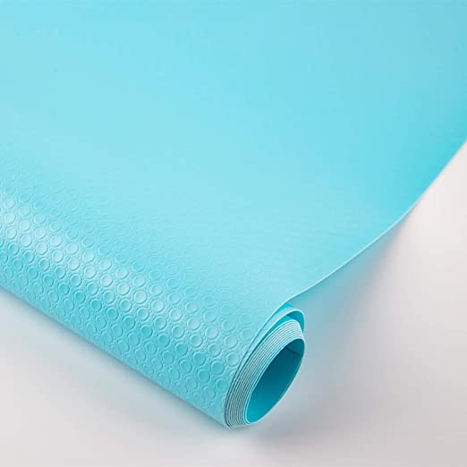 Photo 1 of Bloss Shelf Liner for Kitchen Cabinet Refrigerator Liner Mat Pad No Odor Non Slip Washable for Drawer Liner Glass Shelves Dresser Fridge Pantry (Blue, 11.8 ×177 Inch)