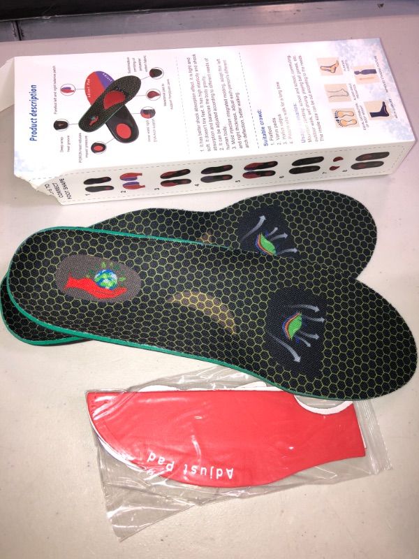 Photo 4 of Arch Support Insoles Men and Women Orthotic Inserts for Plantar Fasciitis with 8 Cushioning Pads for Adjustable Dynamic Support Performance Relieve Pronation Supination Insoles M10-11
