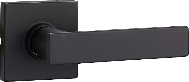 Photo 2 of Amazon Basics Contemporary Stamford Door Lever, Passage, Matte Black