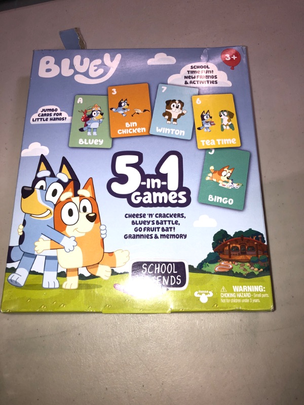 Photo 2 of Bluey 5-in-1 Card Game, School Friends. 5 Favorite Card Games in The One Pack with Bluey and her School Friends, Multicolor (17375)