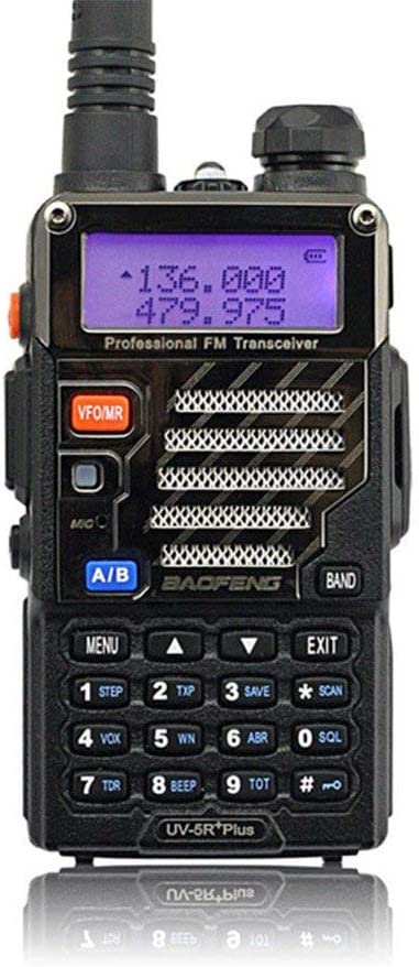 Photo 1 of BAOFENG UV-5R+ Plus Two Way Radio, Long Range for Adults Rechargeable with Earpiece, Walkie Talkie for Outdoors, 144-148 420-450MHz, Qualette Series, Black