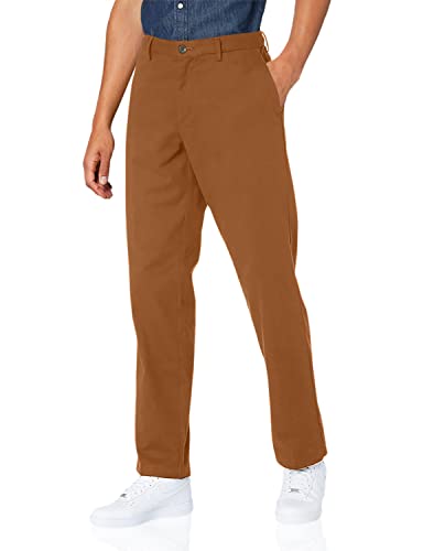 Photo 1 of Amazon Essentials Men's Classic-Fit Wrinkle-Resistant Flat-Front Chino Pant, Dark Khaki Brown, 35W X 29L
