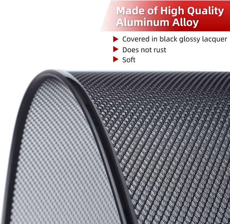 Photo 2 of AggAuto Aluminum Grill Mesh Insert for Jeep Wrangler JK JKU 2007-2018, Aluminum Alloy Metal Front Grille Inserts Grid 63.5% Open Area Rhombic Hole Black
