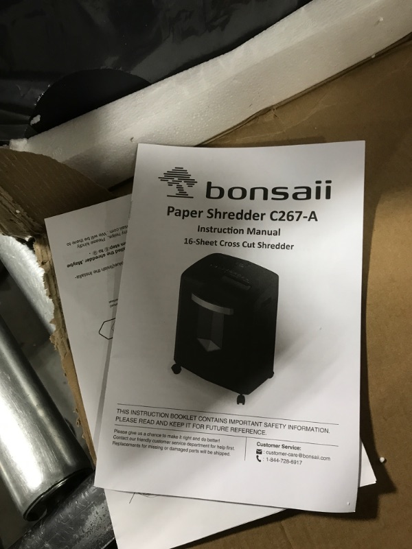 Photo 3 of Bonsaii 16-Sheet Office Paper Shredder, 40-Minute Home Office Heavy Duty Shredder, Crosscut Shredders for CD, Credit Card, Mails, Staple, Clip, with 4 Casters & 5.3 Gal Pullout Basket (C267-A) 1 6 Sheet-5.3 Gal