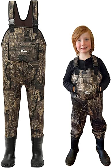 Photo 1 of 8 Fans Kids Chest Waders with Boots,Neoprene Waterproof Youth Waders Insulated Toddler Hunting & Fishing Waders ( 3T) 
