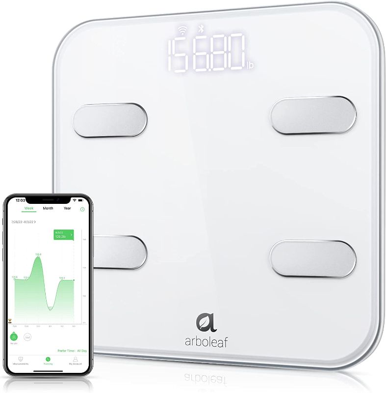 Photo 1 of Arboleaf Smart Scales for Body Weight, Wi-Fi Bluetooth Bathroom Scales, Scales Digital Weight and Body Fat, 14 Body Metrics, iOS Android APP, Wireless Cloud-Storage, Unlimited Data, 8 Users, BMR BMI