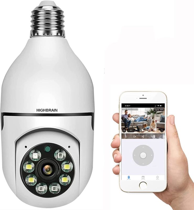 Photo 1 of Light Bulb Camera Home Security, Wireless Surveillance Camera, PTZ WiFi Bulb Camera with E27 Lamp Base