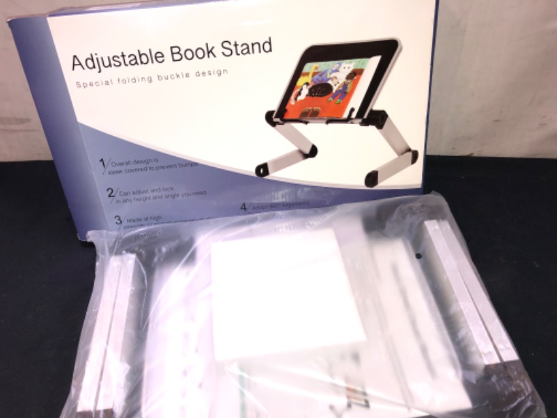 Photo 2 of Book Stand, RAINBEAN Laptop Stand, Adjustable Book Holder with Paper Clips, Cookbook Stand for Wife?Christmas Gift for Children