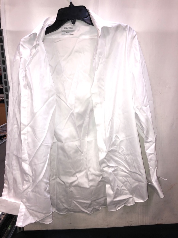 Photo 2 of Calvin Klein Men's Dress Shirt Slim Fit Non Iron Solid French Cuff SLIM FIT, SIZE MEDIUM (32/33)