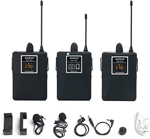 Photo 1 of Wireless Lavalier Lapel Microphone System/Headset Mic/Interview Mic?for iPhone, Android Smartphones, PA Speaker, Teaching, DSLR Camera and Tablets (164 Ft Range)
