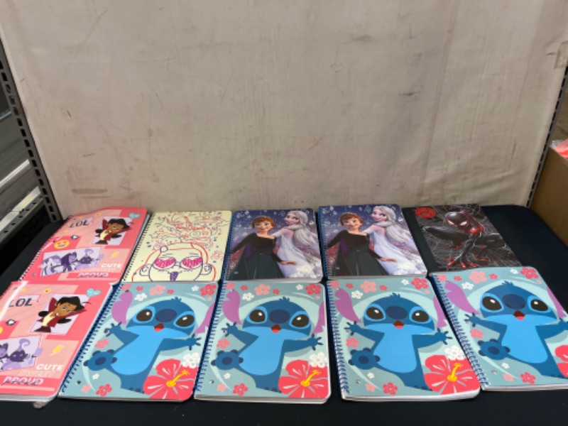 Photo 1 of BAG LOT OF CHARACTER NOTEBOOKS - 10 PCS