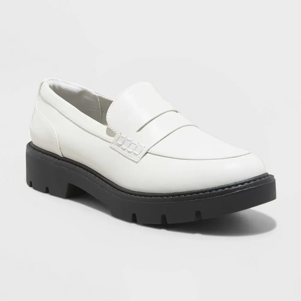 Photo 1 of Women's Britney Chunky Loafers - A New Day Off White, SIZE 9.5
