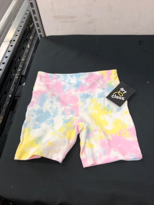 Photo 1 of  Girls' Bike Shorts - art class Pink/Yellow Tie-Dye S