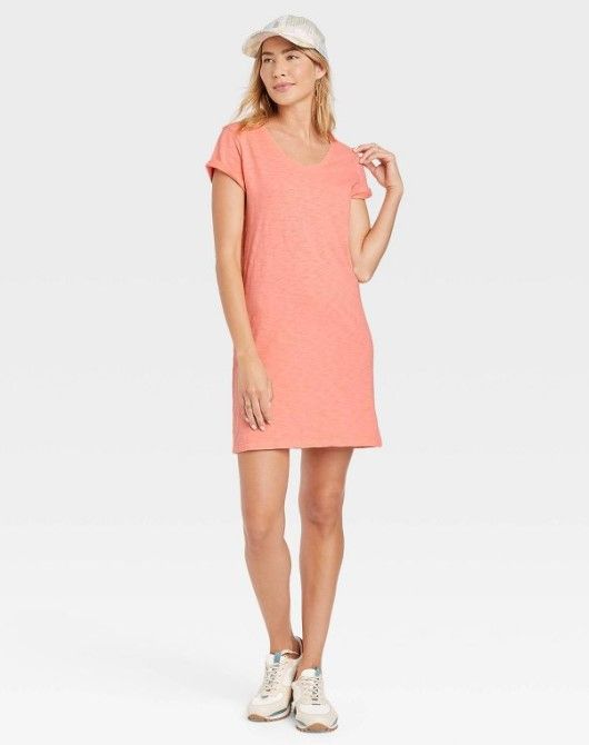 Photo 2 of 
Women's Short Sleeve T-Shirt Dress - Universal Thread™ orange size L
