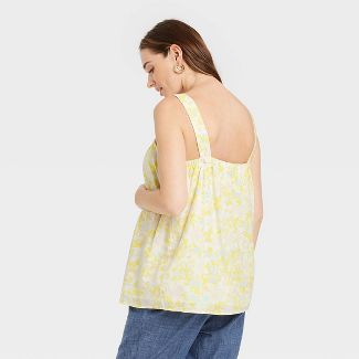 Photo 1 of 
The Nines by HATCH™ Cotton Maternity Tank Top Yellow Floral size XL 