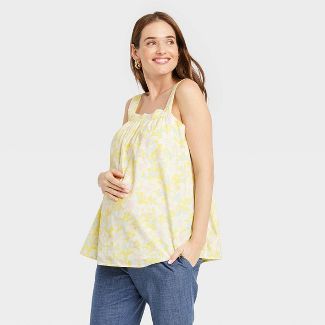 Photo 2 of 
The Nines by HATCH™ Cotton Maternity Tank Top Yellow Floral size XL 