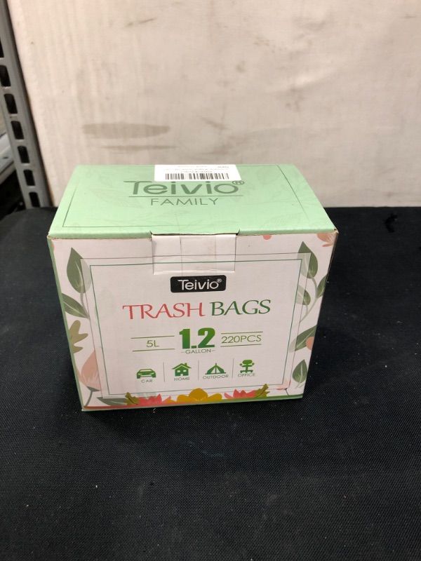 Photo 1 of 220 Counts Strong Trash Bags Garbage Bags by Teivio, Bin Liners, for home office kitchen, (Cyan, 1.2 Gallon)
