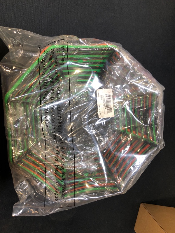 Photo 2 of 4 Pieces Spider Web Plastic Basket Halloween Candy Basket Bowl Green Purple Black Orange Spider Treat Bowls and 60 Pieces Plastic Spiders for Halloween Party Supplies
